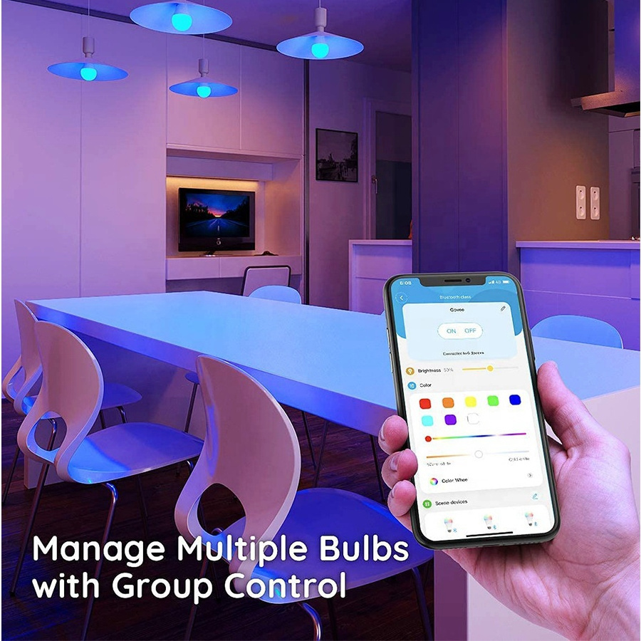 Factory Price Remote Control Smart Bulb Wifi Merosss Rgb Color 9W  Led Light Charge Smart Light Bulb