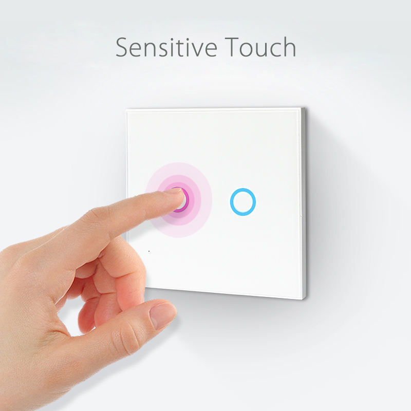 Smart Home Led Light Mirror Touch Sensor Switch Eu Standard 220V Wifi 2 Gang Panel Electrical Switches And Socket