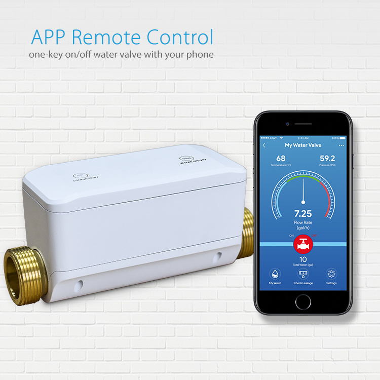 Wifi Tuya Controller Remote Shut on Off Water Measure Water Pressure and Temperature Smart Water Meter