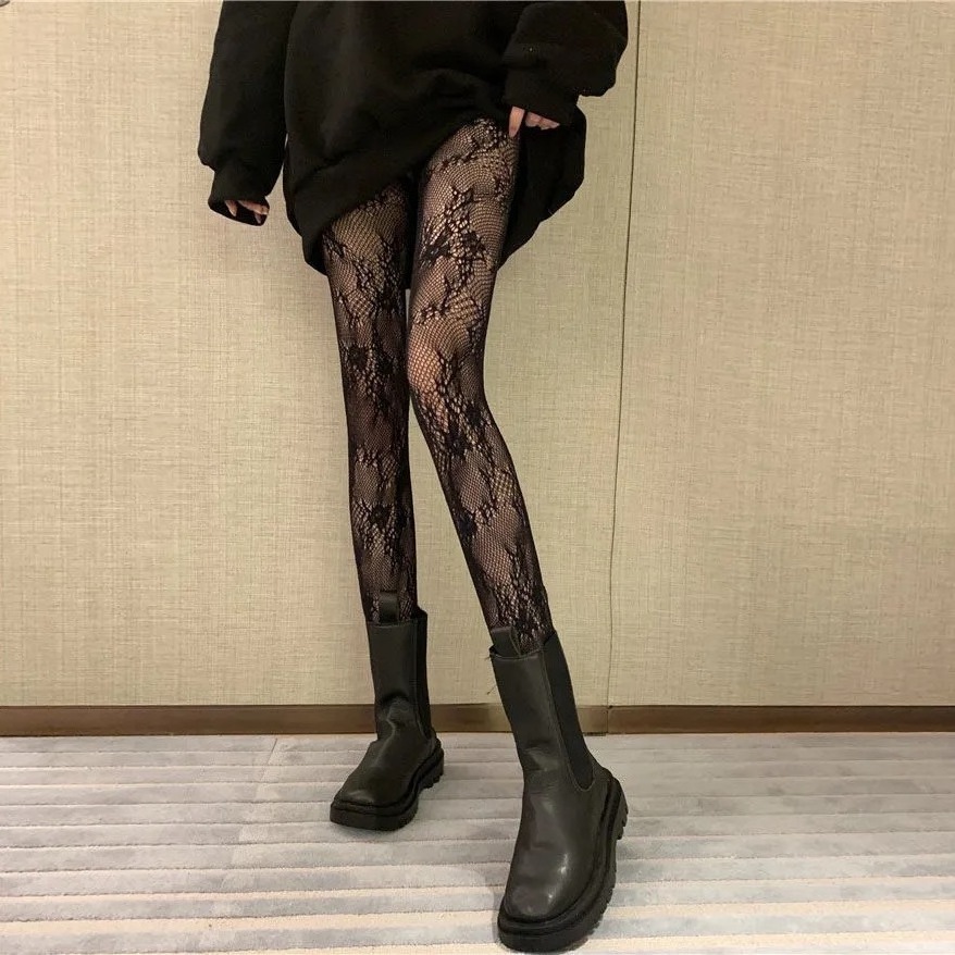 Stocking Stockings Wholesale Mature Women Sexy Lingerie Sexy Fishnet Stocking Floral Rhinestone Pantyhose Tights