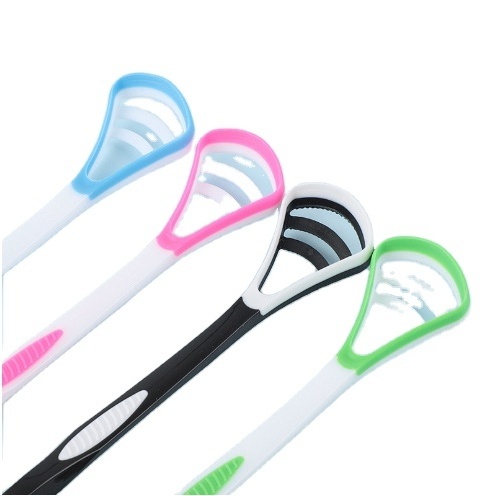 Bulk Private Label Colorful Silicone Stainless Steel Cleaning Brush Plastic Tongue Cleaner Scraper