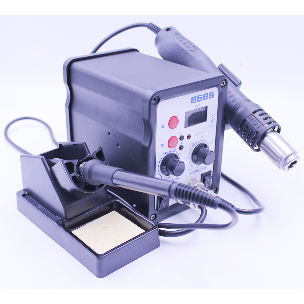 New Heat Solder Rework Station 8586 LED Digital Hot Air Gun ESD Soldering Station 700W Computer Phone Ultra-fast Heating