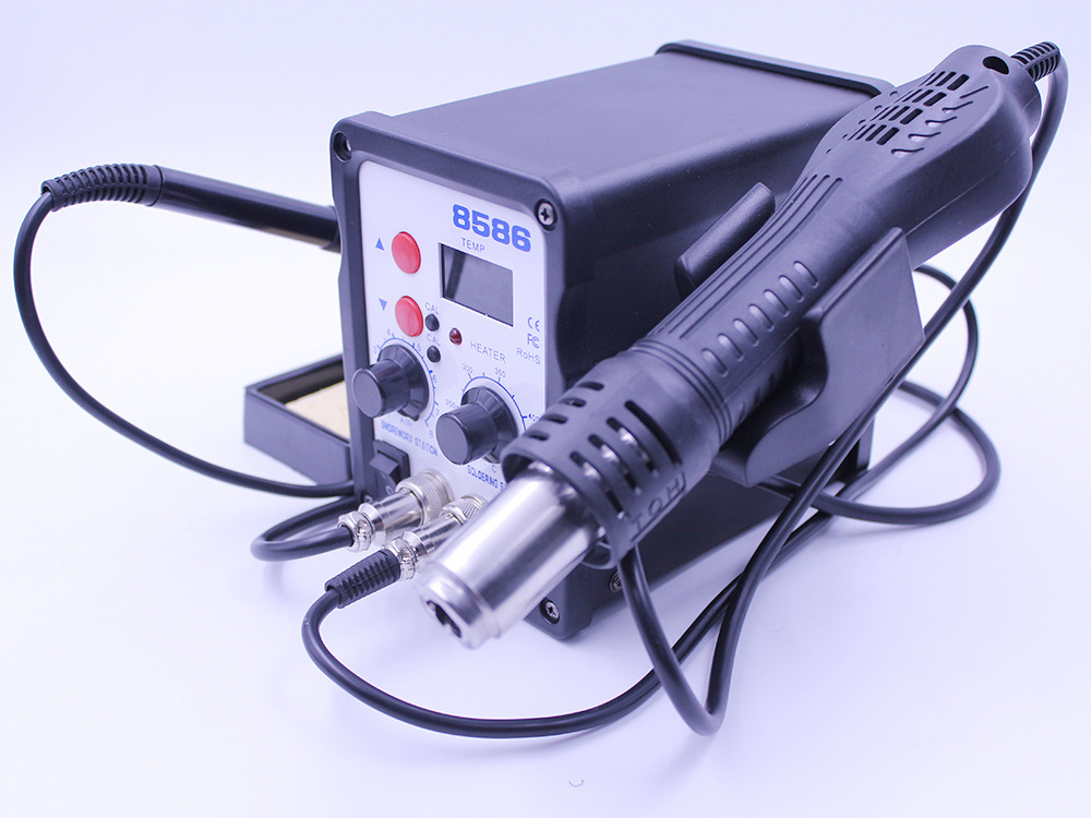 New Heat Solder Rework Station 8586 LED Digital Hot Air Gun ESD Soldering Station 700W Computer Phone Ultra-fast Heating