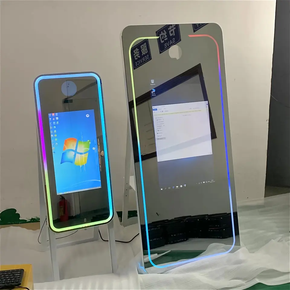 2023 Wedding Mirror Photo Booth Touch Screen 65/55/32 Inch Magic Mirror Photo Booth Selfie Mirror Camera Photo Booth