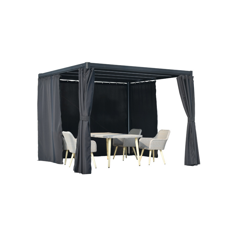 Outdoor gazebo pergola with LED light and curtain for 9400