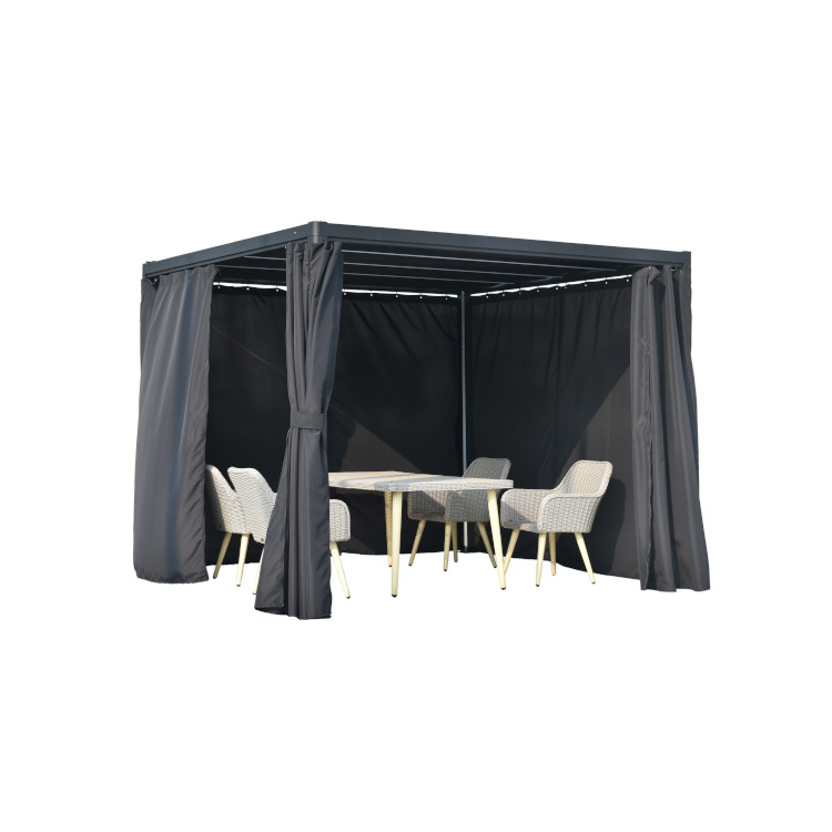 Outdoor gazebo pergola with LED light and curtain for 9400