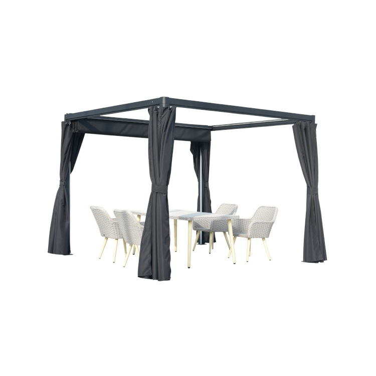 Outdoor gazebo pergola with LED light and curtain for 9400