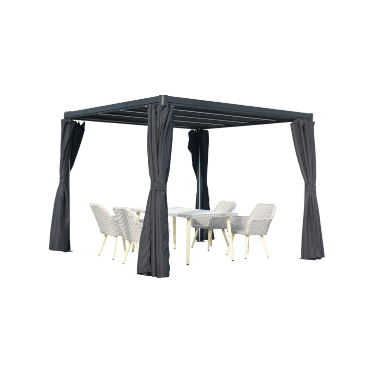 Outdoor gazebo pergola with LED light and curtain for 9400