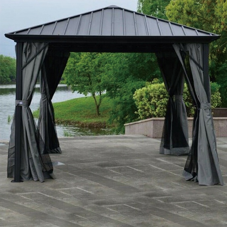 SUNAWNING outdoor steel roof aluminum frame hard top luxury garden gazebo for G110