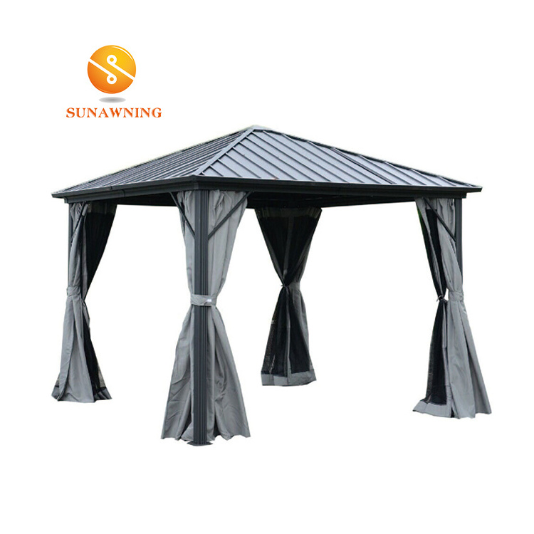 SUNAWNING outdoor steel roof aluminum frame hard top luxury garden gazebo for G110