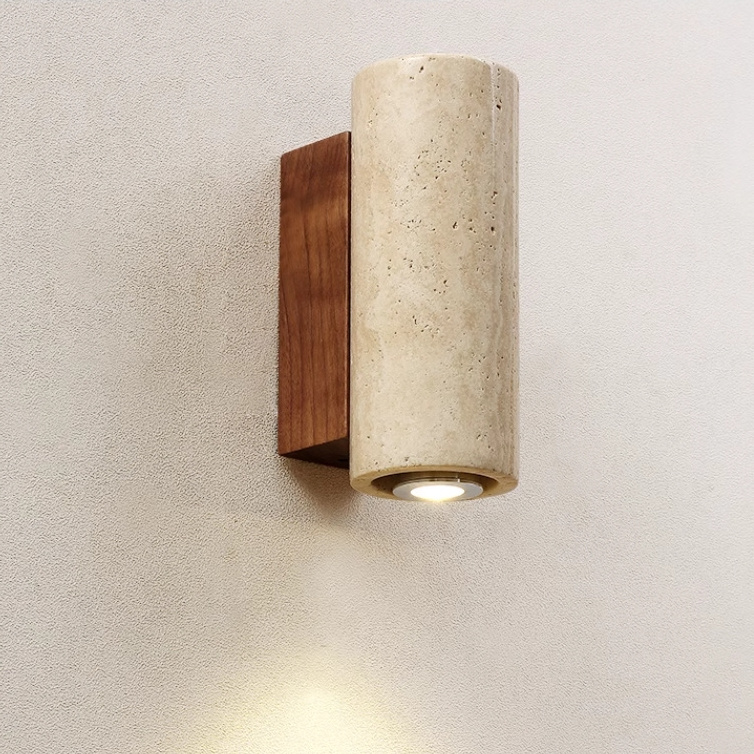 B3516-BK Modern Natural Travertine Travertino Wall Sconce LED E27 Indoor Wabi sabi Style designed Wall Lights Wall Lamp