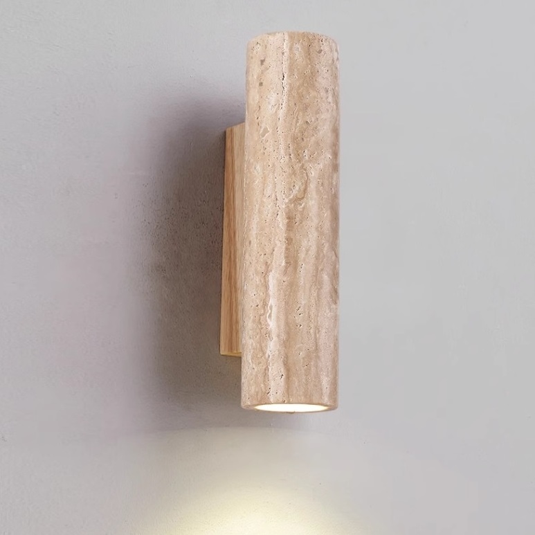 B3516-BK Modern Natural Travertine Travertino Wall Sconce LED E27 Indoor Wabi sabi Style designed Wall Lights Wall Lamp