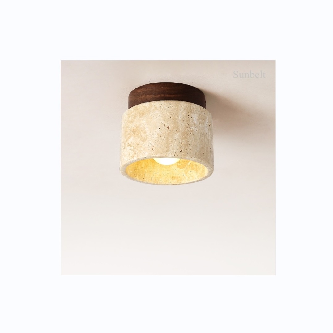 X2599  Wabi-sabi style modern travertine lamp shades for ceiling design lamp suspended ceiling lamp corridor lights