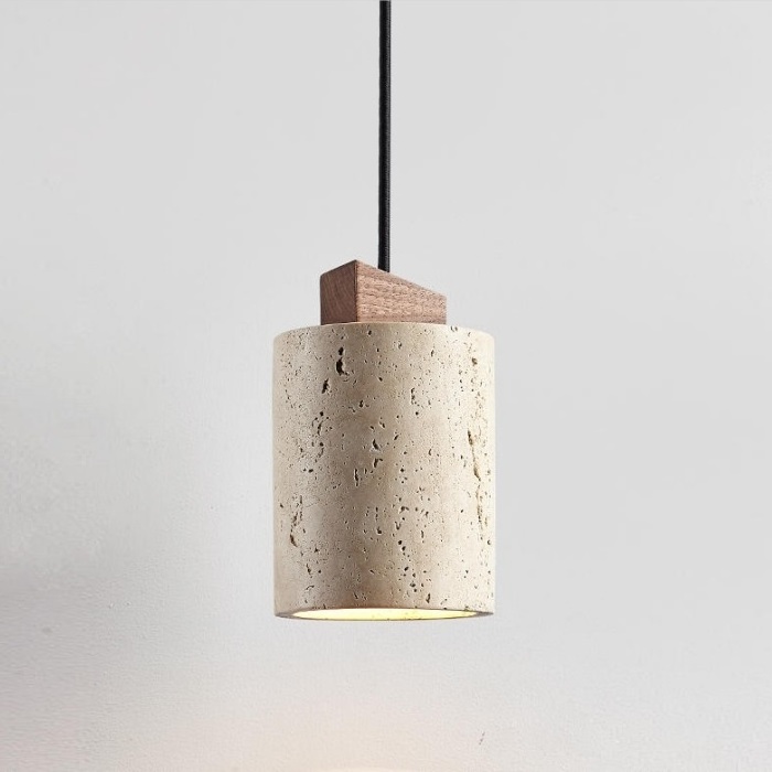 D2140 Travertine stone lava stone decoration lights indoor pendant lights lamp Zhongshan guzhen lighting factory