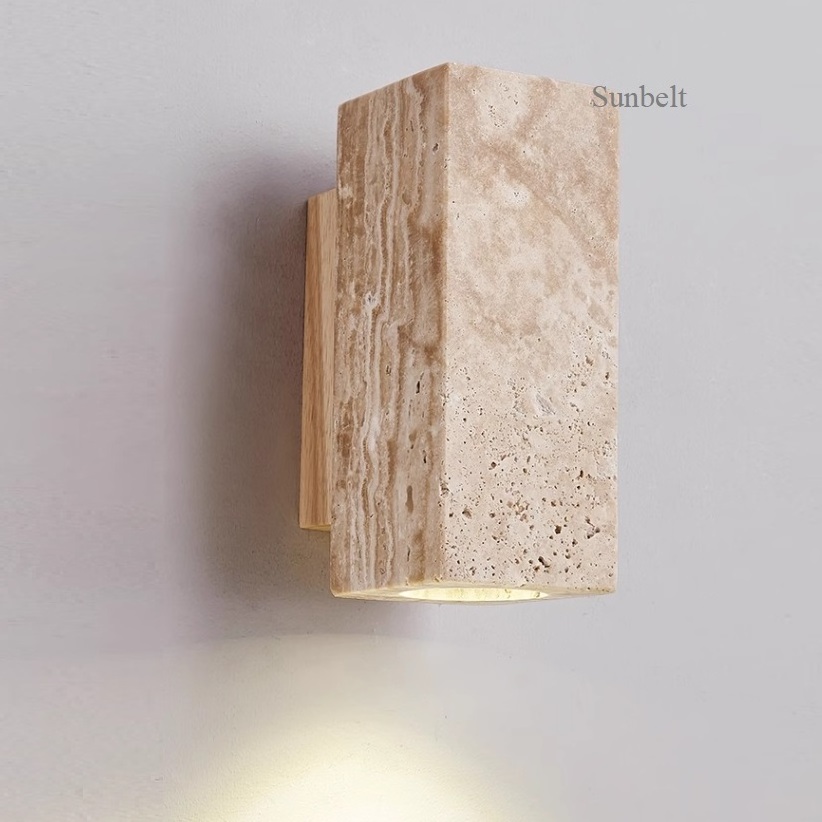 B3518 Modern Decorative natural stone Travertine hotel wall sconce wall lamp lighting lamps for bedroom living room