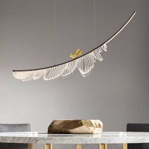 D7562 nordic art style chandelier feathery pendant light indoor arc chandelier for living room