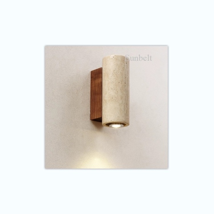 B3516-BK Modern Natural Travertine Travertino Wall Sconce LED E27 Indoor Wabi sabi Style designed Wall Lights Wall Lamp