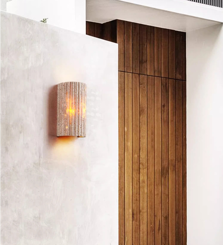 B3550 Zhongshan Factory Travertine Modern Wall Lamp Led Outdoor Waterproof Balcony Corridor Hallway Mounted Home Lights Lighting