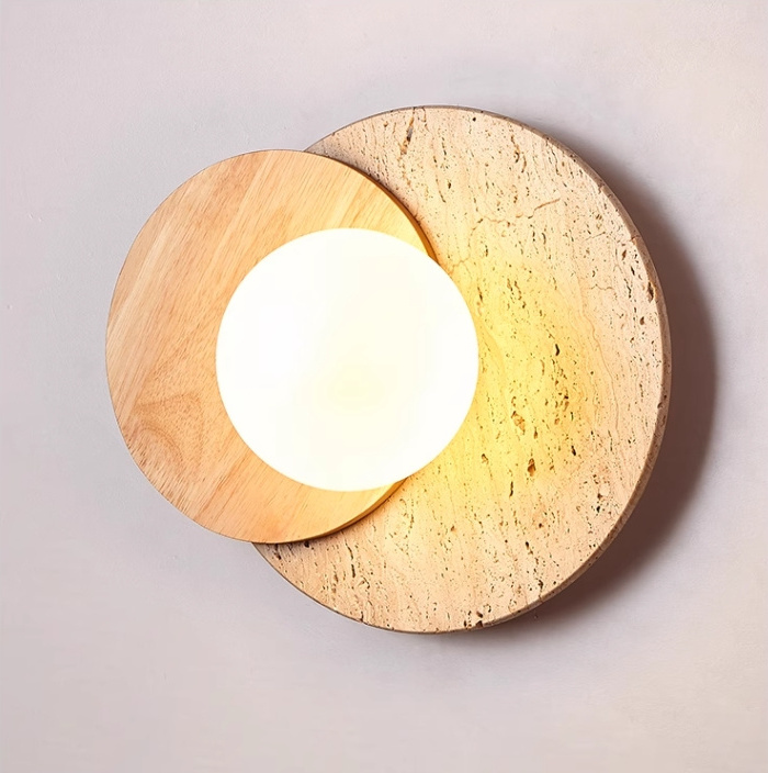 B3668 Sunbelt stone decoration lighting modern natural travertine wall sconce LED Wabi sabi style wall lights wall Lamp