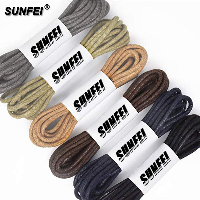 SunFei Wax Shoe Laces Thin Round Waxed Shoestrings Strings Black/Brown Shoelaces provide custom paper wrapper roller