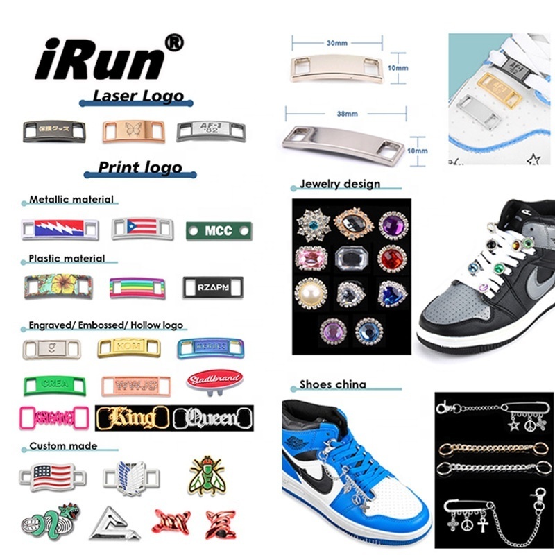 iRun Custom Engraved Lock Shoelace Tag Blank Metal Plate Shoelace Charms Custom Name Shoe Lace Dubraes for Sneakers