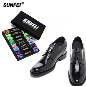 Premium dress shoelaces black brown tan waxed thin round shoelaces Men Dress Boots Bootlaces