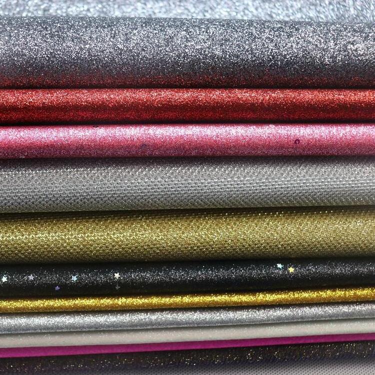 Promotional products fashion comfortable clothes chunky glitter fabric for dresses