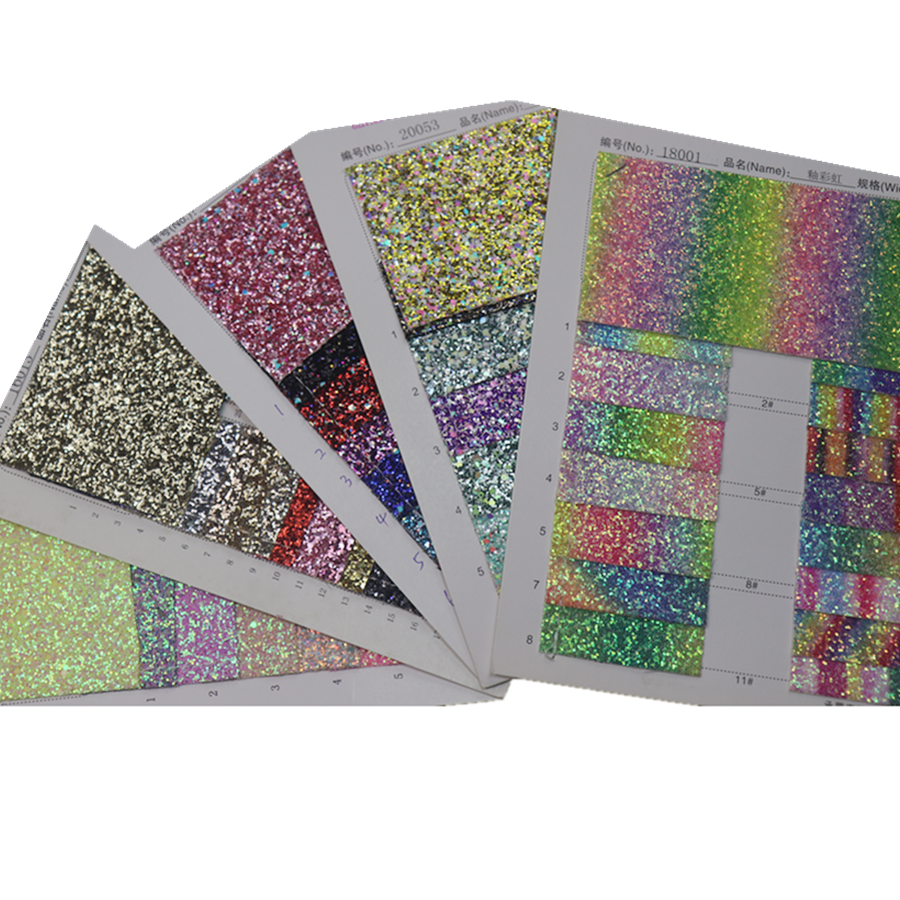 colorful Artificial self-Adhesive recycled  Faux recycled pu glitter leather