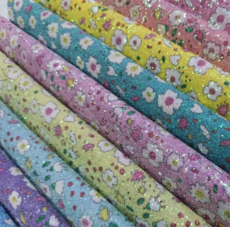 Hot Selling Pu Glitter Fabric leather For Wallpaper