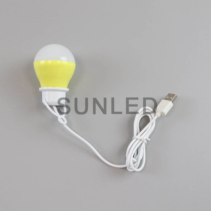 Color shell USB socket LED bulb light