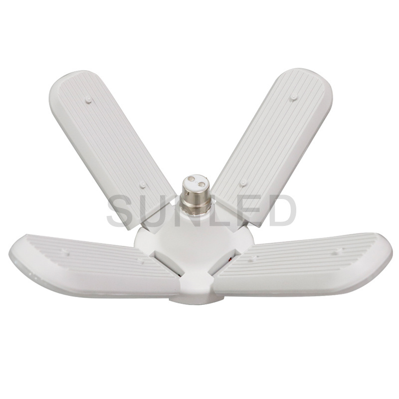 New light Ac220v  fan blade led bulb with holder b22 folding four leaf lamp 60w Ceiling light