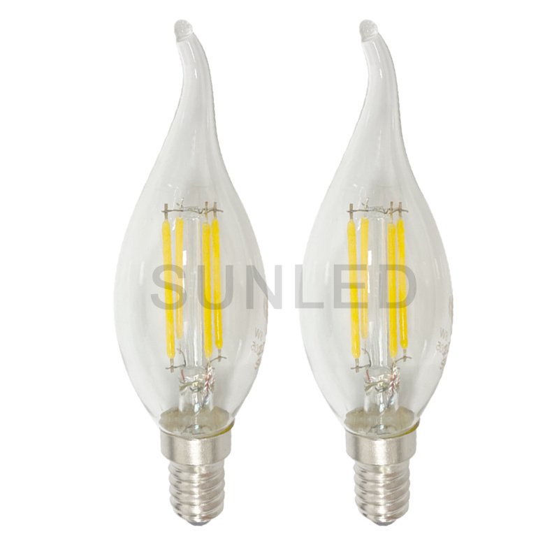 6W 8W 10W  Edison LED Light Blade AC 220V C35 LED Light Burled Light E14 Candle LED bulb