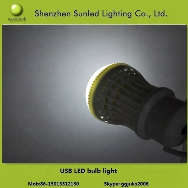 Universal flexible house using led usb lamp bulb 7W pure white color led bulb light with USB connector DC5V