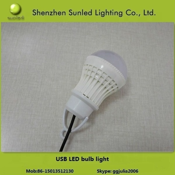 Universal flexible house using led usb lamp bulb 7W pure white color led bulb light with USB connector DC5V