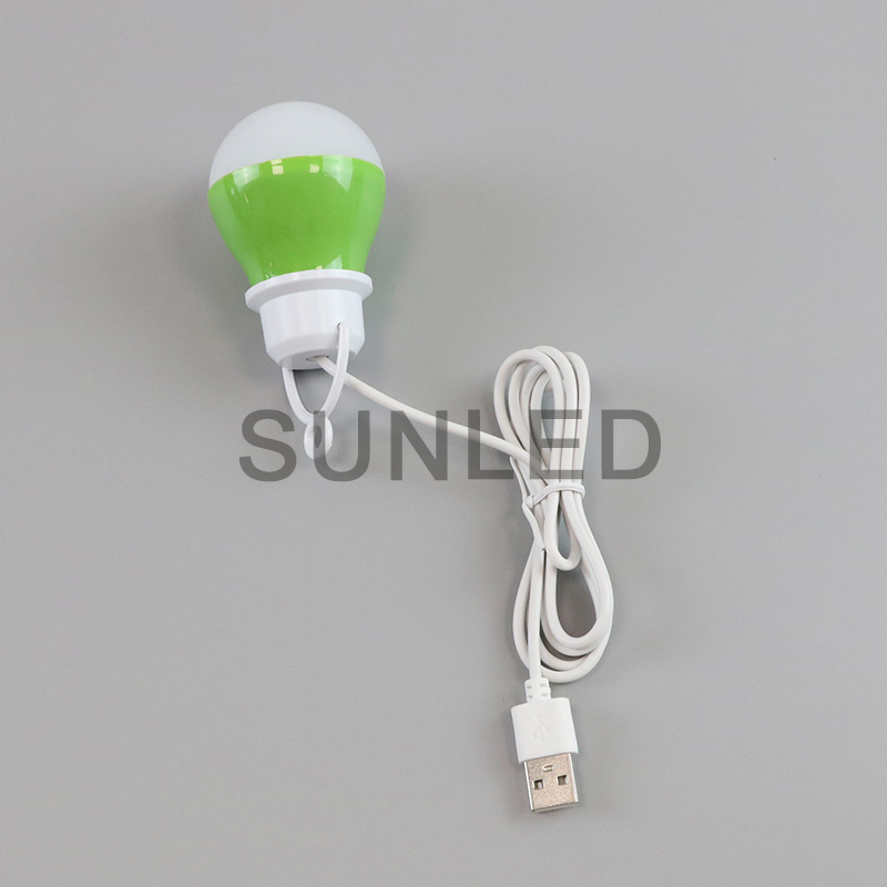 Color shell USB socket LED bulb light