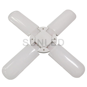 New light Ac220v  fan blade led bulb with holder b22 folding four leaf lamp 60w Ceiling light