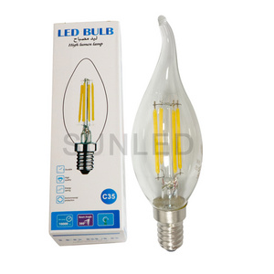 6W 8W 10W  Edison LED Light Blade AC 220V C35 LED Light Burled Light E14 Candle LED bulb