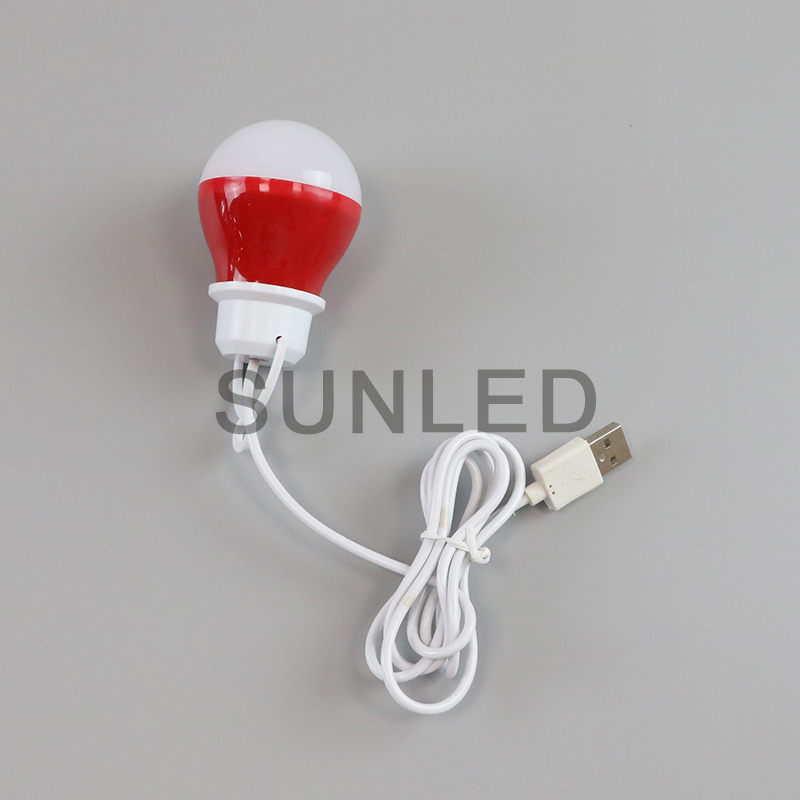 Color shell USB socket LED bulb light