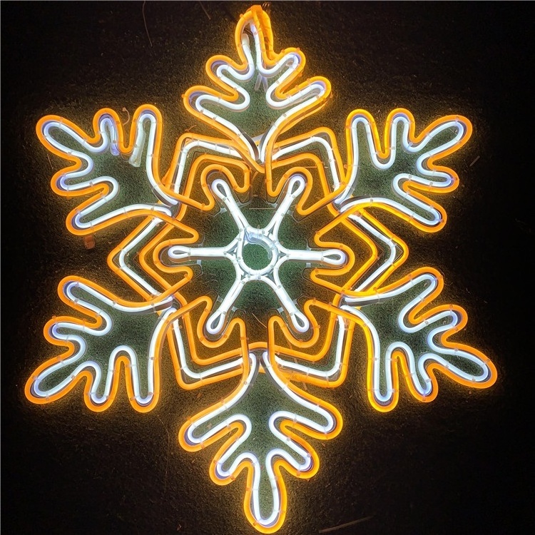 Outdoor Holiday Lighting Christmas Star Snowflake Led Decorative Neon Flex Motif Light