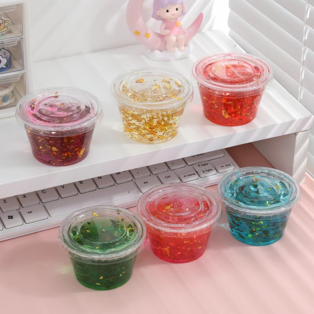 Jelly Cube Crunchy Slime Supplies Clear Slime For Girls Boys