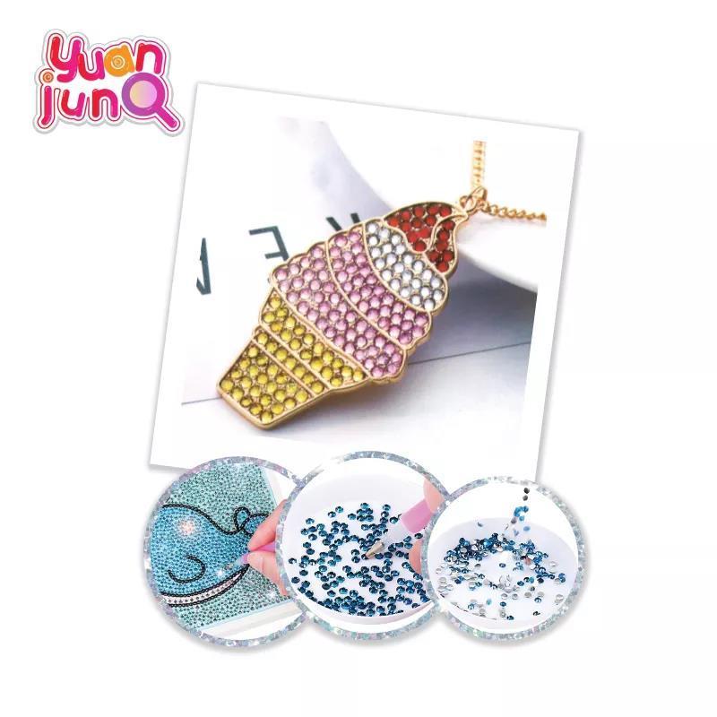 2023 New Kids Craft Gift DIY Crystal Diamond Heart Keychain Kit Diamond Painting Art Kit