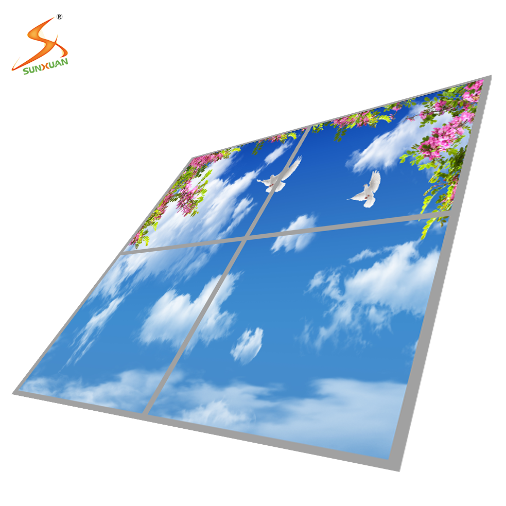 Surface Mounted Slim Edge Blue sky panel light Backlit Panel LED ceiling light 36w 72w