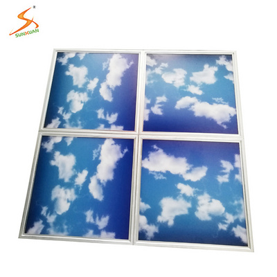 Office Home Day care using Customize blue sky white cloud customized picture 600*600mm flat led ceiling panel sky light