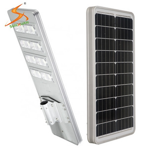 Grey Aluminum IP66 Constant Work All Night Backup Battery 5 Rainy Days All In One Solar Street Light 150W