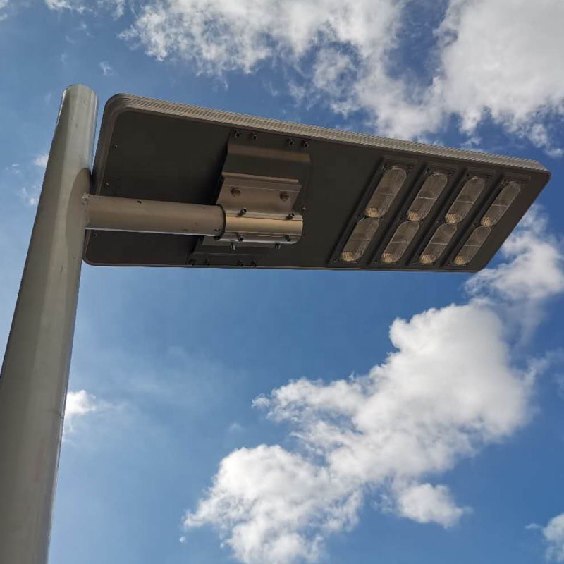 Grey Aluminum IP66 Constant Work All Night Backup Battery 5 Rainy Days All In One Solar Street Light 150W