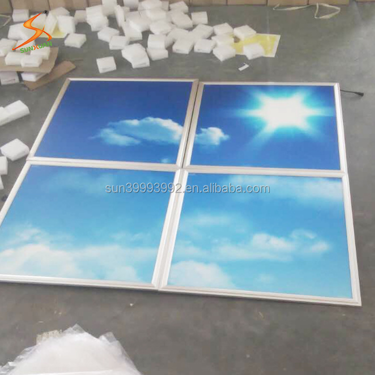 2ft x 2ft 4ft x 2ft LED Drop Ceiling Light Decoration blue sky and white clouds LED sky panel light