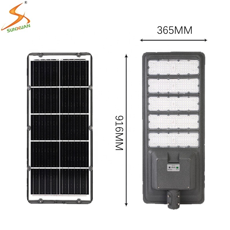 SUNXUAN hyper tough solar street light 5000 lumens 500W integrated solar lights outdoor