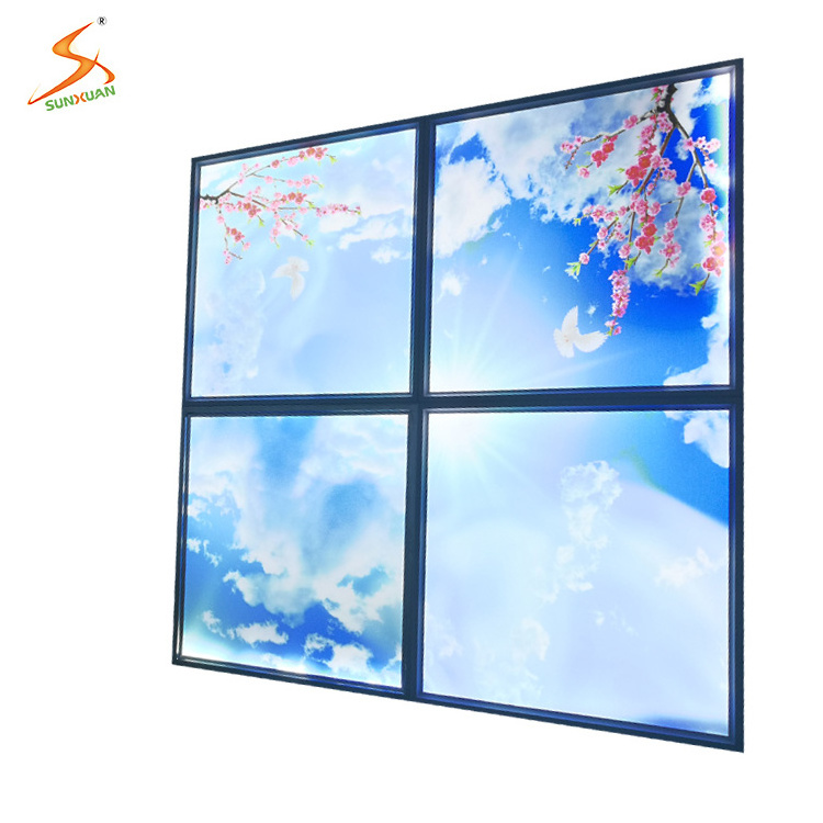 2x4 blue sky picture office lights square 600x600 dimmable led ceiling light 36w panel light