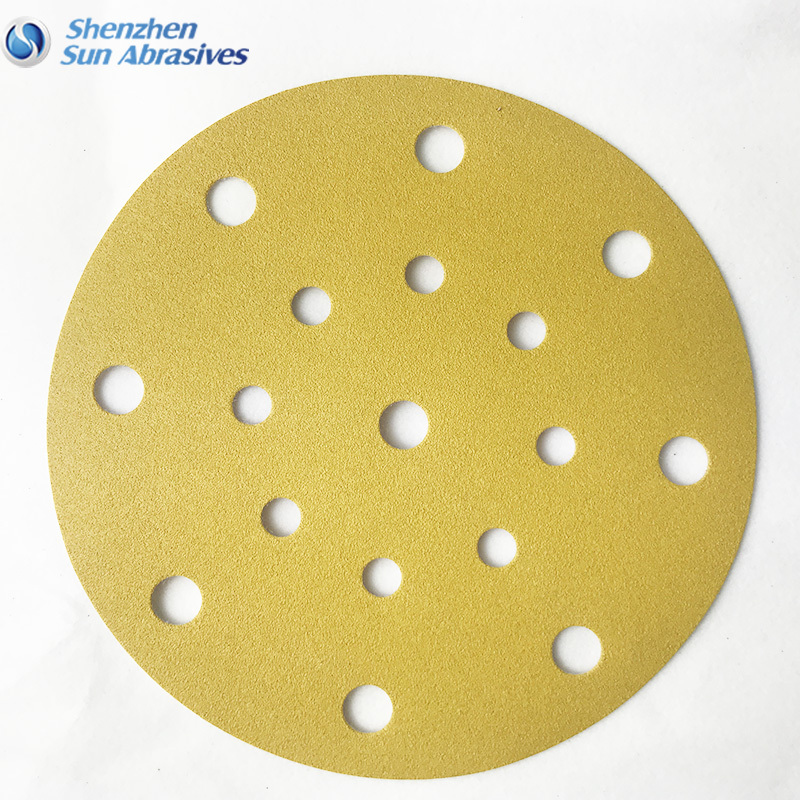 P60-P800 Abrasive Sanding Disc Hook Loop PSA Gold Sandpaper Disc Jumbo Roll Manufacturer discs sanding