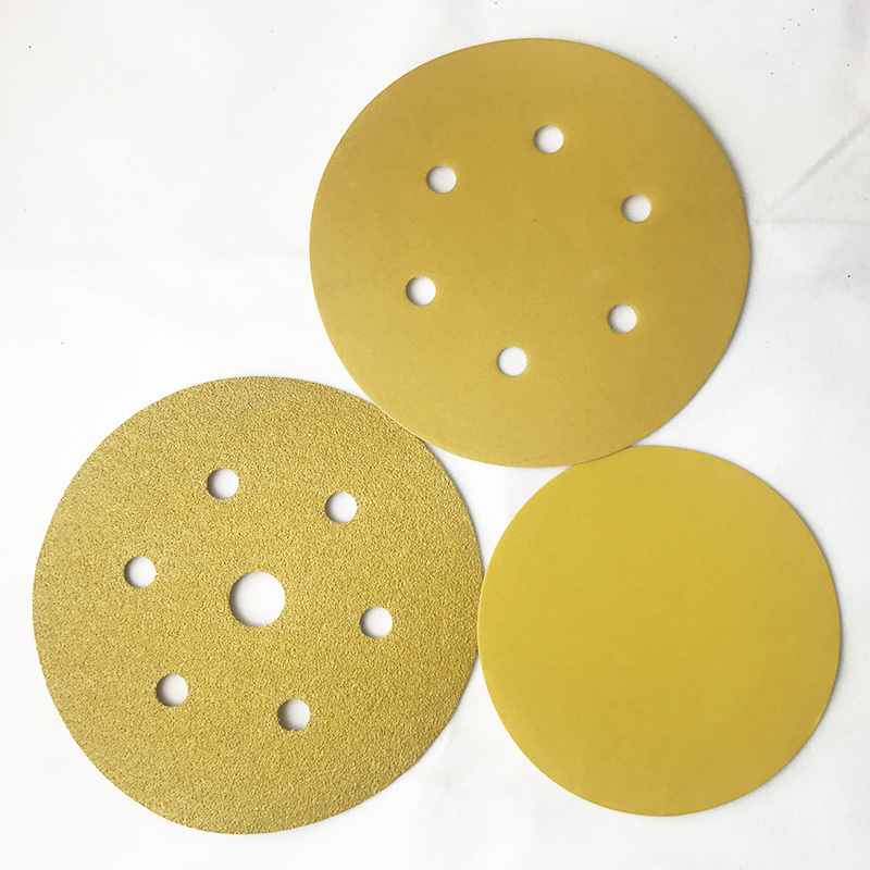 P60-P800 Abrasive Sanding Disc Hook Loop PSA Gold Sandpaper Disc Jumbo Roll Manufacturer discs sanding